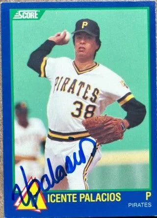 Vicente Palacios Signed 1989 Score Hottest 100 Rising Stars Baseball Card - Pittsburgh Pirates