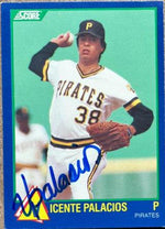 Vicente Palacios Signed 1989 Score Hottest 100 Rising Stars Baseball Card - Pittsburgh Pirates - PastPros