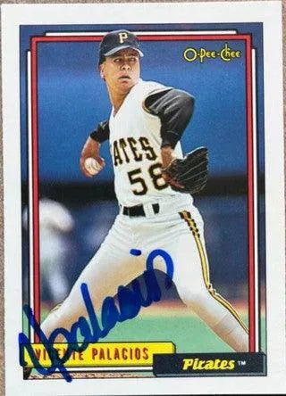 Vicente Palacios Signed 1992 O-Pee-Chee Baseball Card - Pittsburgh Pirates