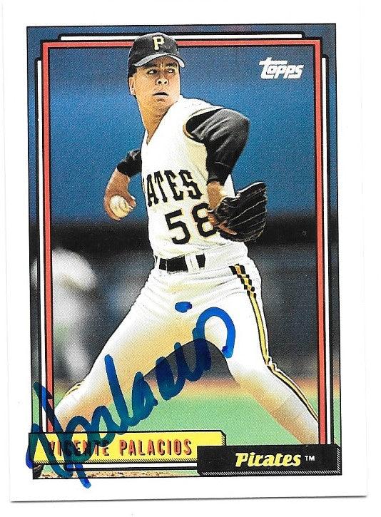 Vicente Palacios Signed 1992 Topps Baseball Card - Pittsburgh Pirates - PastPros
