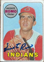 Vicente Romo Signed 1969 Topps Baseball Card - Cleveland Indians