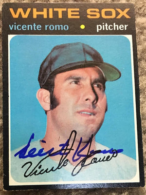 Vicente Romo Signed 1971 Topps Baseball Card - Chicago White Sox - PastPros