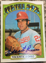 Vicente Romo Signed 1972 Topps Baseball Card - Chicago White Sox - PastPros