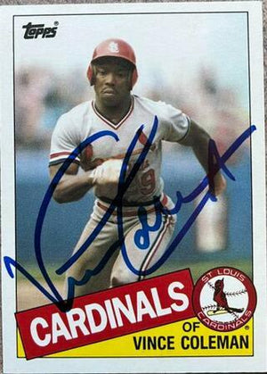 Vince Coleman Signed 1985 Topps Traded Baseball Card - St Louis Cardinals - PastPros