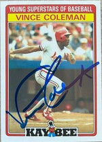 Vince Coleman Signed 1986 Topps Kay-Bee Young Superstars Baseball Card - St Louis Cardinals