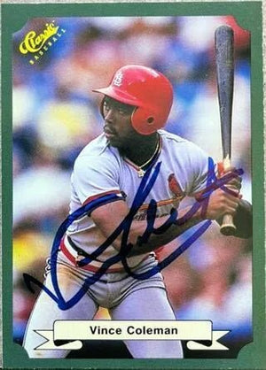 Vince Coleman Signed 1987 Classic Game Baseball Card - St Louis Cardinals