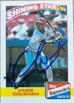Vince Coleman Signed 1989 Topps Bazooka Baseball Card - St Louis Cardinals - PastPros