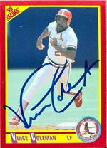 Vince Coleman Signed 1990 Score Baseball Card - St Louis Cardinals