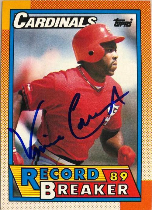 Vince Coleman Signed 1990 Topps RB Baseball Card - St Louis Cardinals - PastPros