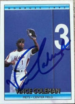 Vince Coleman Signed 1992 Donruss Baseball Card - New York Mets