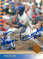 Vince Coleman Signed 1993 SP Baseball Card - New York Mets