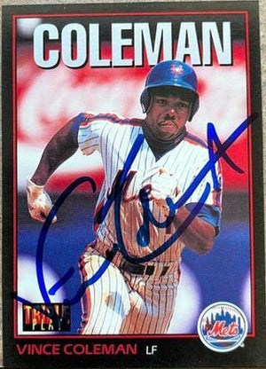 Vince Coleman Signed 1993 Triple Play Baseball Card - New York Mets - PastPros