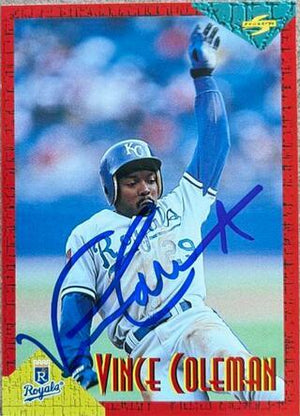 Vince Coleman Signed 1994 Score Rookie/Traded Baseball Card - Kansas City Royals - PastPros