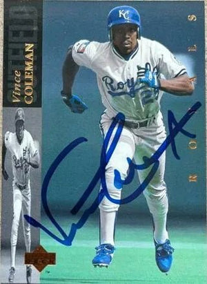 Vince Coleman Signed 1994 Upper Deck Baseball Card - Kansas City Royals