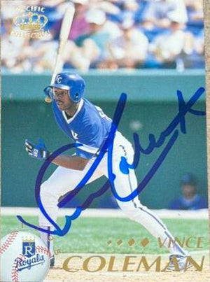 Vince Coleman Signed 1995 Pacific Baseball Card - Kansas City Royals - PastPros