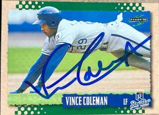 Vince Coleman Signed 1995 Score Baseball Card - Kansas City Royals - PastPros