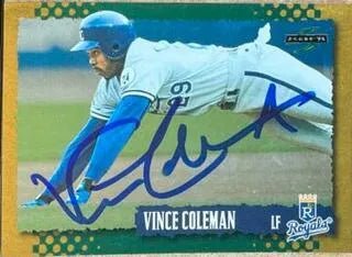 Vince Coleman Signed 1995 Score Gold Rush Baseball Card - Kansas City Royals