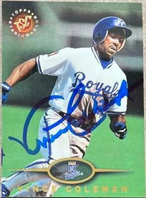 Vince Coleman Signed 1995 Stadium Club Baseball Card - Kansas City Royals