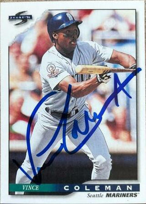 Vince Coleman Signed 1996 Score Baseball Card - Seattle Mariners - PastPros