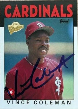 Vince Coleman Signed 2003 Topps All-Time Fan Favorites Baseball Card - St Louis Cardinals