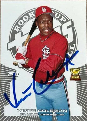 Vince Coleman Signed 2005 Topps Rookie Cup Baseball Card - St Louis Cardinals - PastPros
