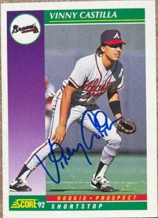 Vinny Castilla Signed 1992 Score Baseball Card - Atlanta Braves