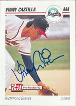 Vinny Castilla Signed 1992 Skybox AAA Baseball Card - Richmond Braves