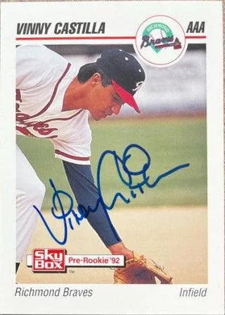 Vinny Castilla Signed 1992 Skybox AAA Baseball Card - Richmond Braves