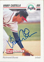 Vinny Castilla Signed 1992 Skybox AAA Baseball Card - Richmond Braves - PastPros