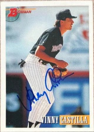 Vinny Castilla Signed 1993 Bowman Baseball Card - Colorado Rockies