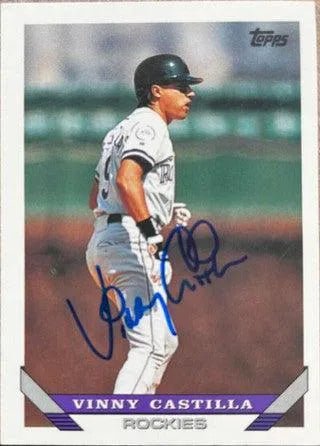 Vinny Castilla Signed 1993 Topps Traded Baseball Card - Colorado Rockies