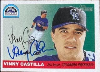 Vinny Castilla Signed 2004 Topps Heritage Baseball Card - Colorado Rockies - PastPros