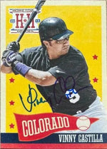 Vinny Castilla Signed 2013 Panini Hometown Heroes Baseball Card - Colorado Rockies