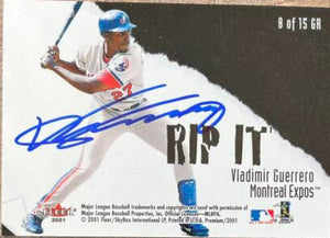 Vladimir Guerrero & Jose Vidro Dual Signed 2001 Fleer Premium Grip Rip It Baseball Card - Montreal Expos