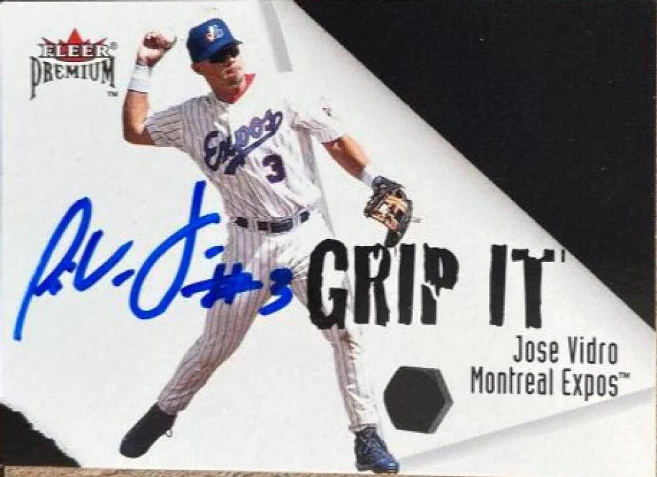 Vladimir Guerrero & Jose Vidro Dual Signed 2001 Fleer Premium Grip Rip It Baseball Card - Montreal Expos