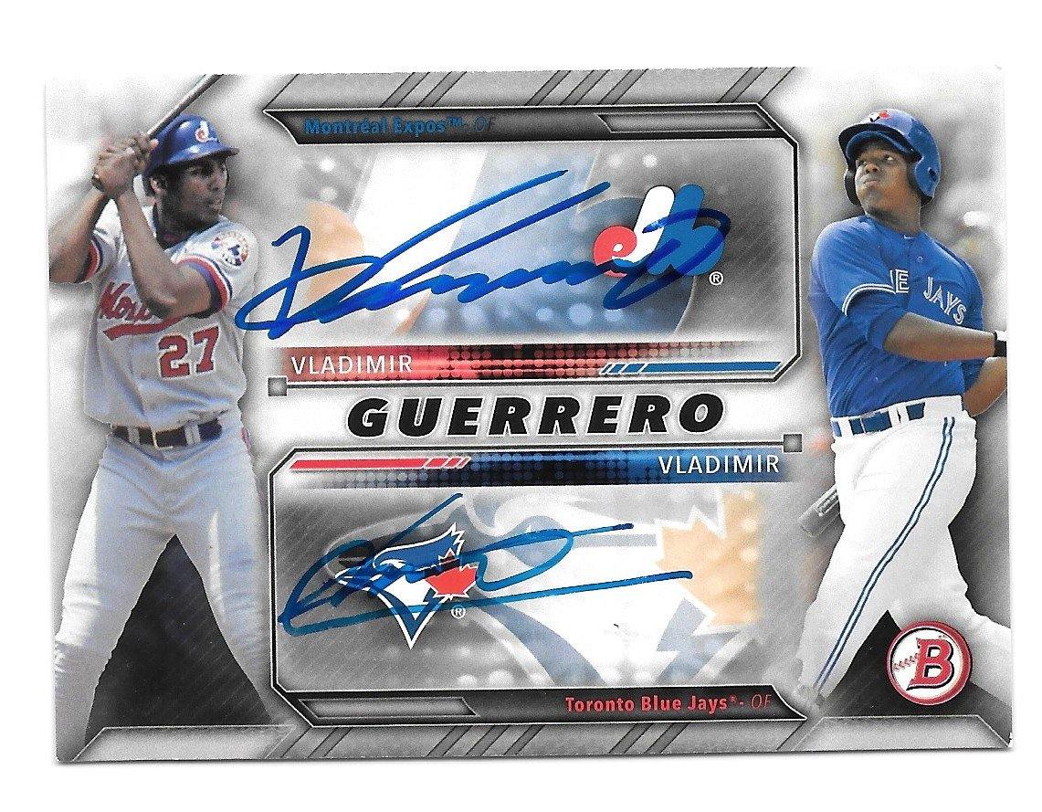 Vladimir Guerrero Jr & Sr Dual Signed 2016 Bowman Baseball Card - Toronto Blue Jays / Montreal Expos - PastPros