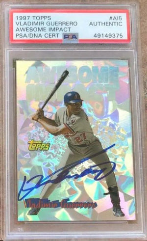 Vladimir Guerrero Signed 1997 Topps Awesome Impact Baseball Card - Montreal Expos - PSA/DNA