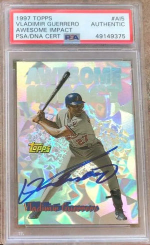 Vladimir Guerrero Signed 1997 Topps Awesome Impact Baseball Card - Montreal Expos - PSA/DNA - PastPros