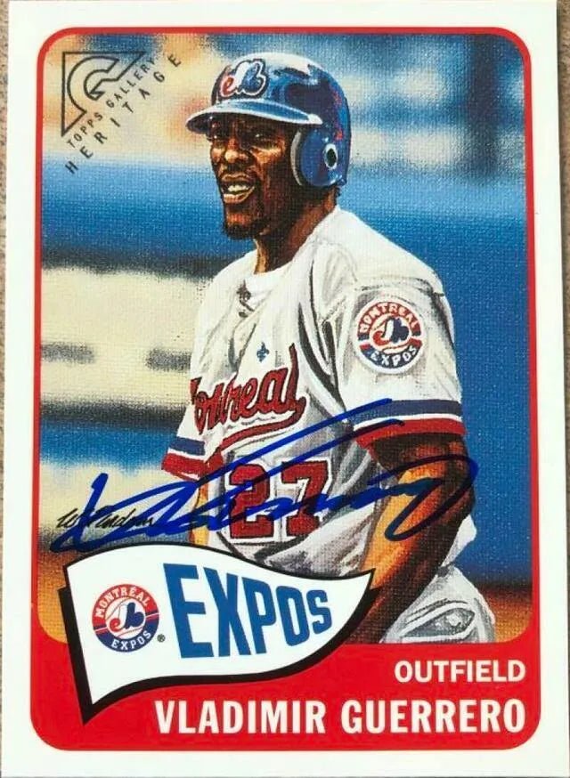 Vladimir Guerrero Signed 2001 Topps Gallery - Heritage Baseball Card - Montreal Expos