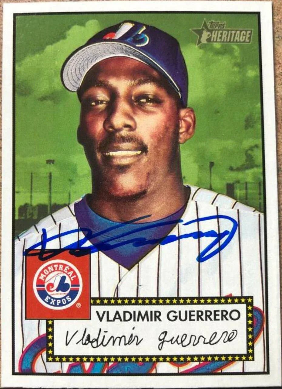 Vladimir Guerrero Signed 2001 Topps Heritage Baseball Card - Montreal Expos