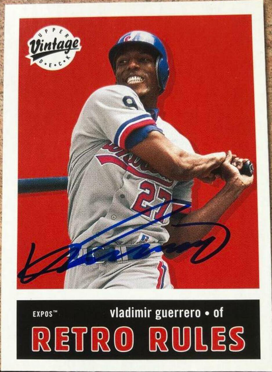 Vladimir Guerrero Signed 2001 Upper Deck Vintage - Retro Rules Baseball Card - Montreal Expos - PastPros