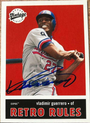 Vladimir Guerrero Signed 2001 Upper Deck Vintage - Retro Rules Baseball Card - Montreal Expos - PastPros
