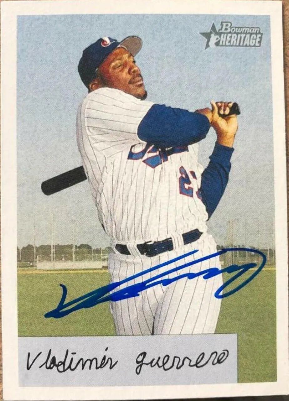 Vladimir Guerrero Signed 2002 Bowman Heritage Baseball Card - Montreal Expos