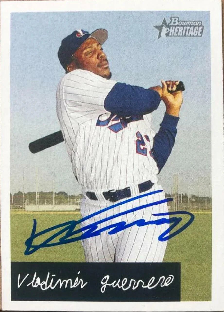 Vladimir Guerrero Signed 2002 Bowman Heritage Black Box Baseball Card - Montreal Expos