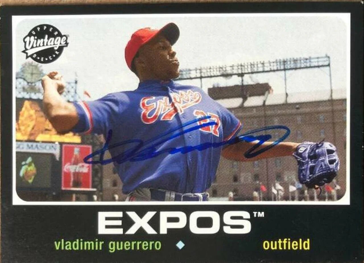 Vladimir Guerrero Signed 2002 Upper Deck Vintage Baseball Card - Montreal Expos