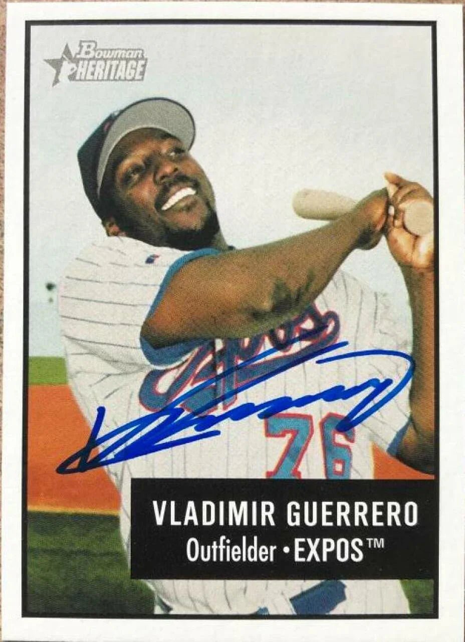 Vladimir Guerrero Signed 2003 Bowman Heritage Baseball Card - Montreal Expos
