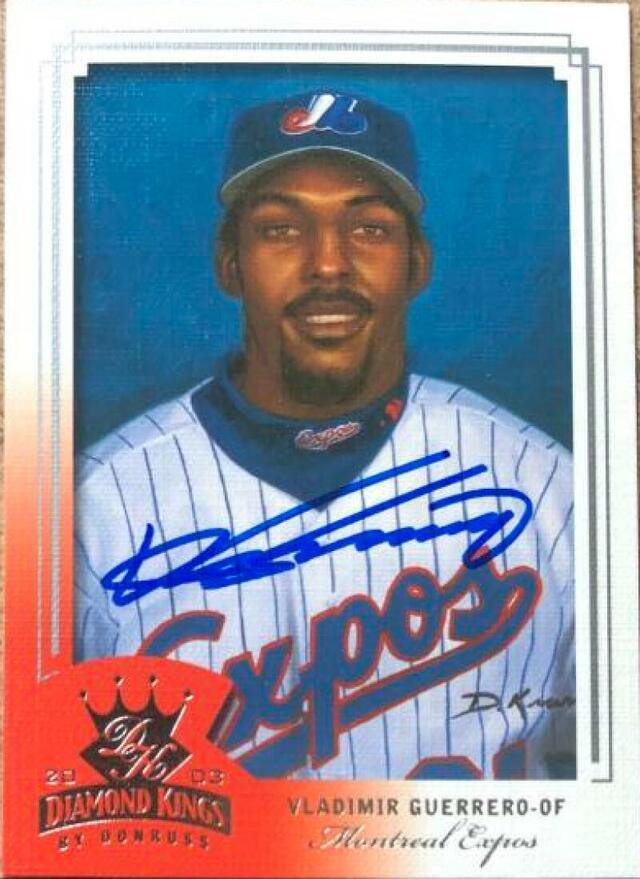 Vladimir Guerrero Signed 2003 Donruss Diamond Kings Baseball Card - Montreal Expos - PastPros
