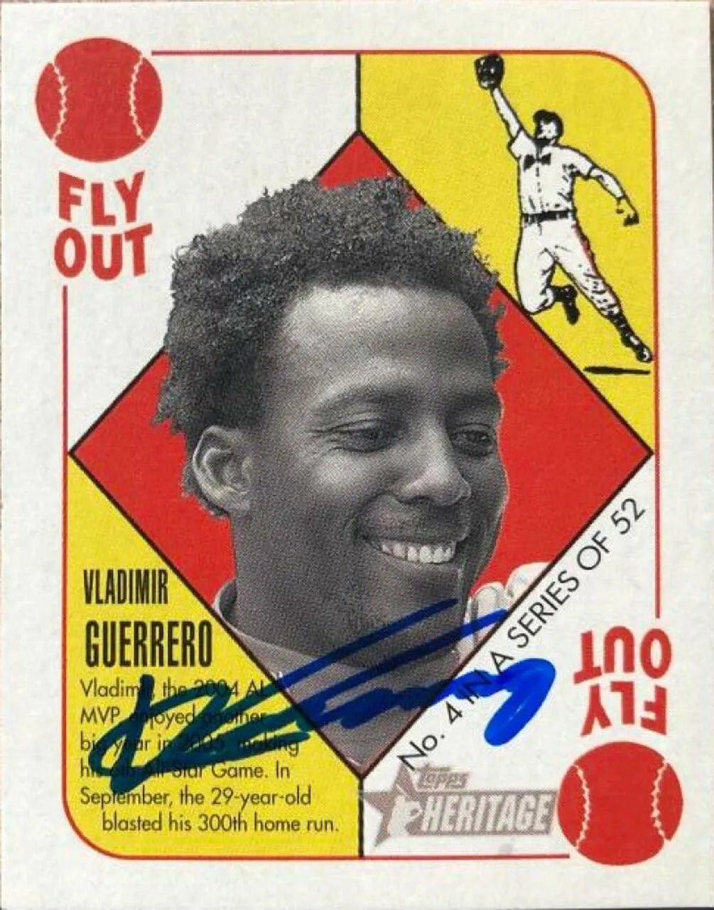 Vladimir Guerrero Signed 2005 Bowman Heritage - '51 Topps Blue Back Baseball Card - Anaheim Angels