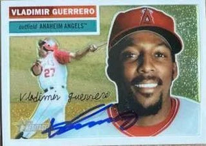 Vladimir Guerrero Signed 2005 Topps Heritage Chrome Baseball Card - Anaheim Angels
