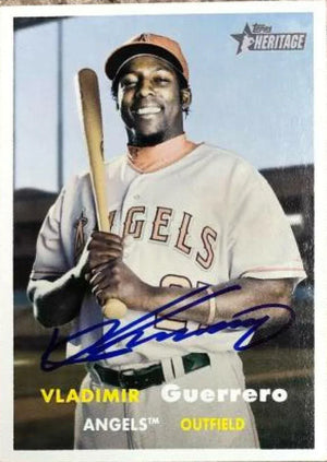 Vladimir Guerrero Signed 2006 Topps Heritage Baseball Card - Anaheim Angels - PastPros